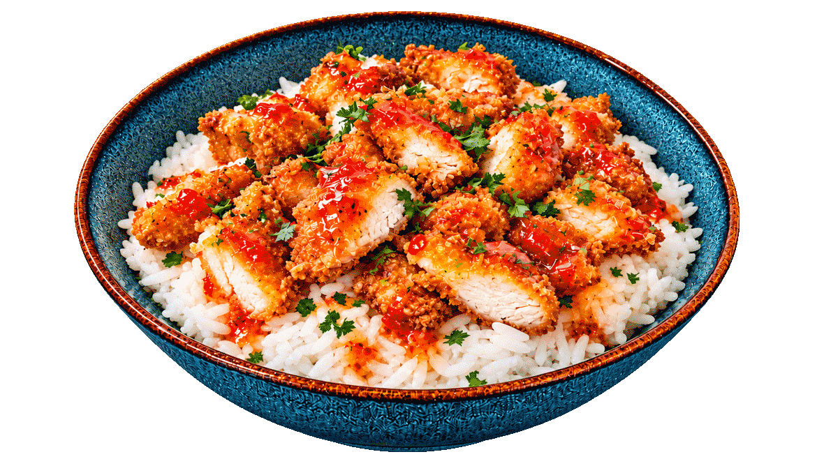Bouchées de riz dorées et croustillantes