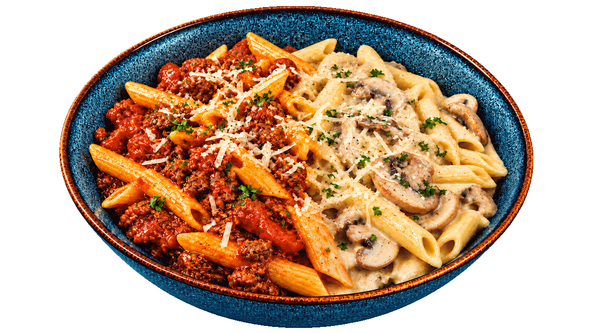 Rigatoni à la sauce tomate, parmesan et basilic